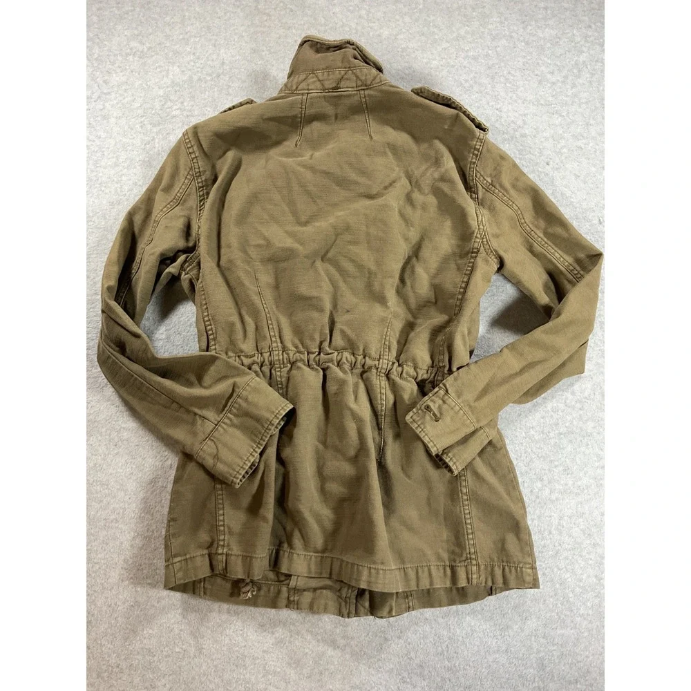 Free People Womens Olive Green Military Field Utility Jacket Cotton XS 2331